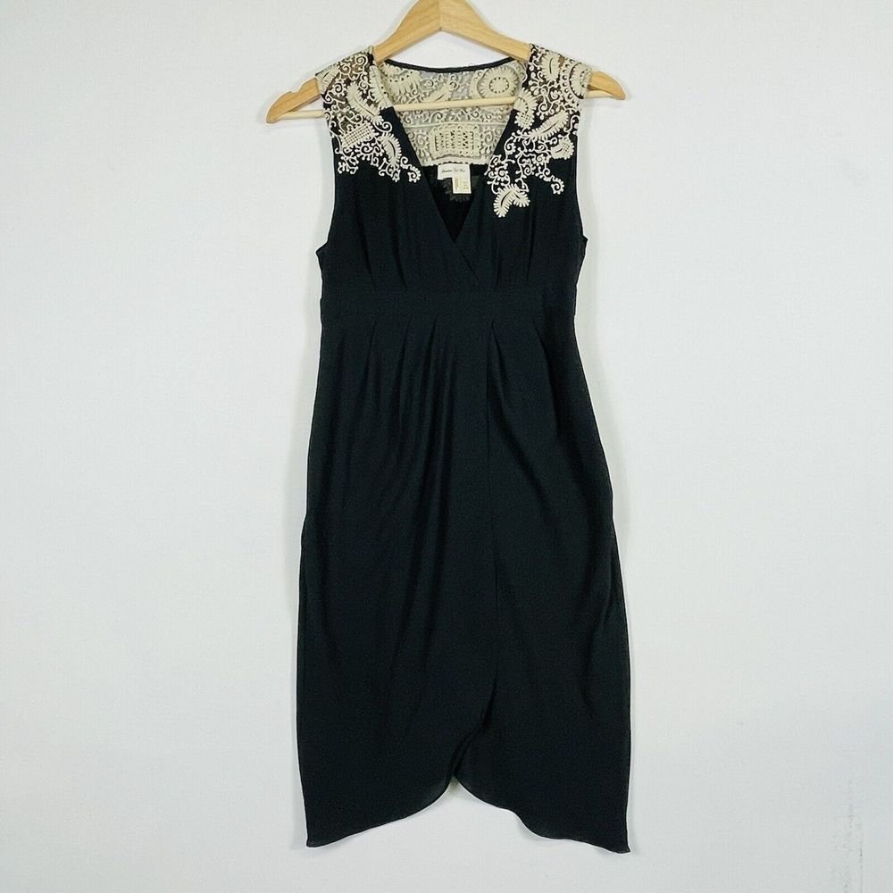 Meadow Rue Dress Womens 0 Anthropologie Black Forest Whimisigoth Embroidered